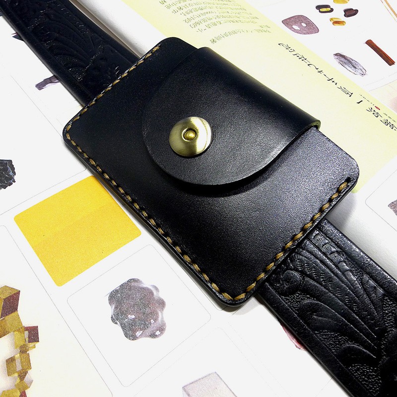 Leatherwork Wallet - Blongk Ultra thin Waist Bag Genuine