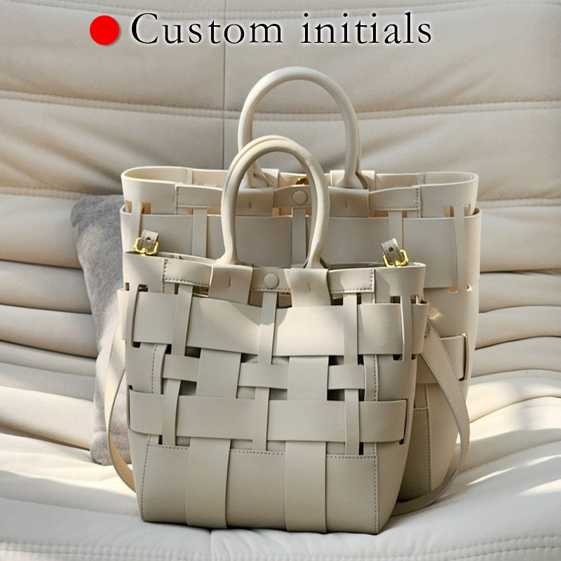 Leatherwork Wallet - Custom Initials Genuine Leather Tote Bags