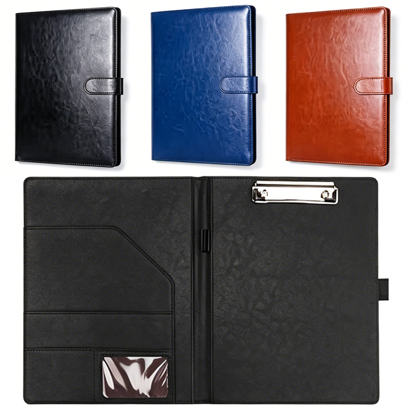Leather Work Folder - A4 Leather Business Portfolio Folder, Multifunctional