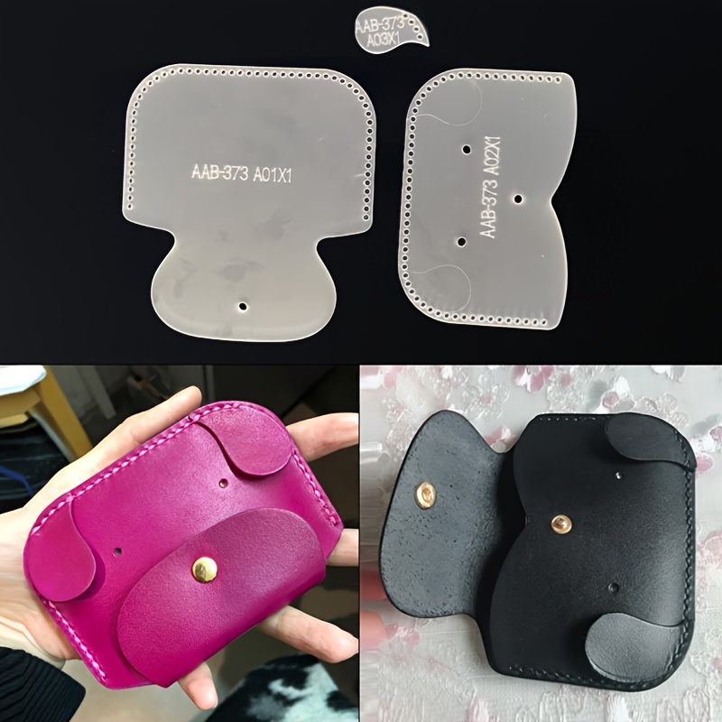 Leatherwork Templates - 3pcs DIY Mini Wallet Stencil Set
