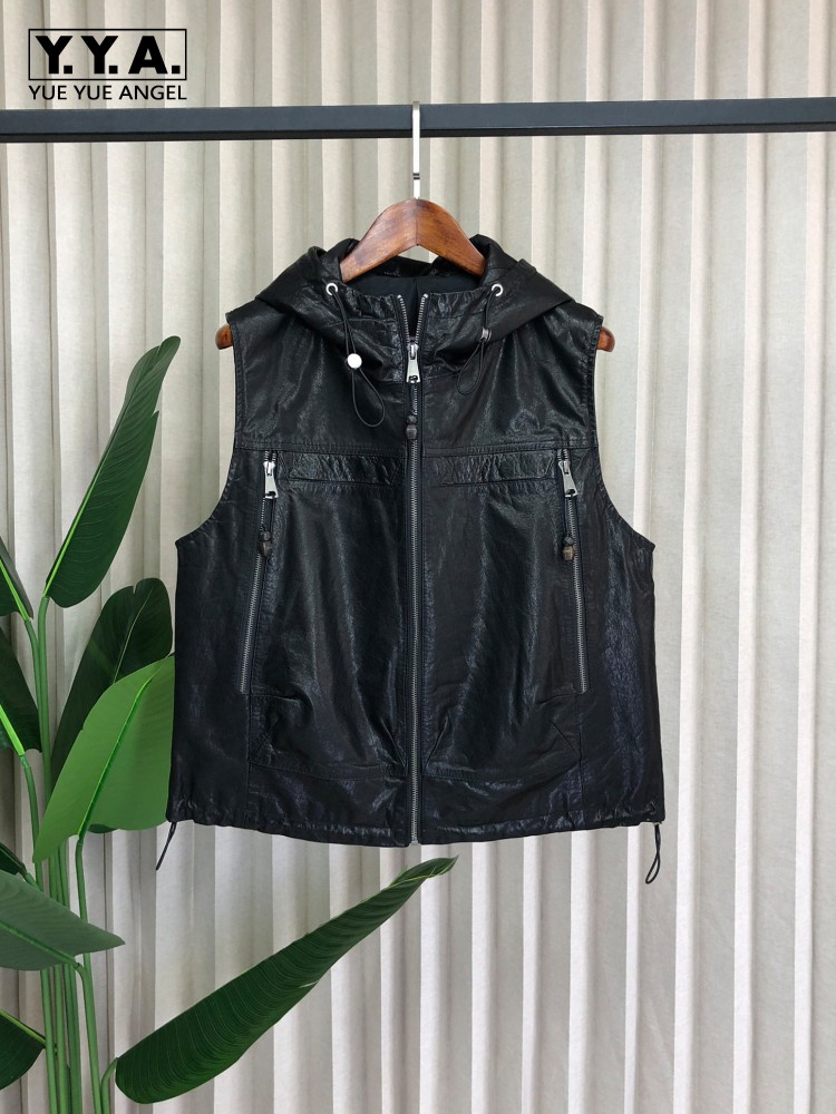 Work Ladies Casual Genuine Lea - Leather Work Jacket With Hood review and price