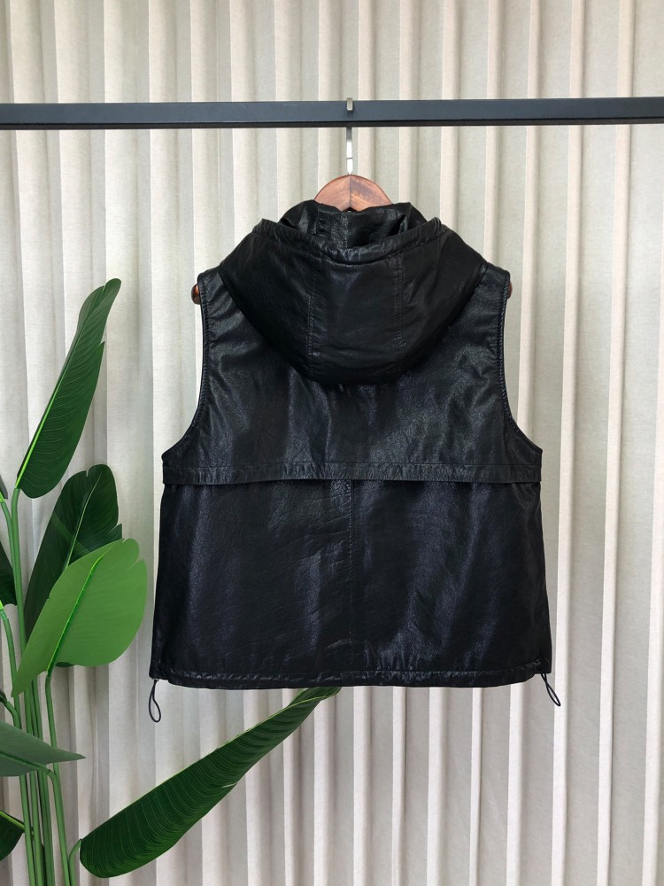 Work Ladies Casual Genuine Lea - Leather Work Jacket With Hood review and price