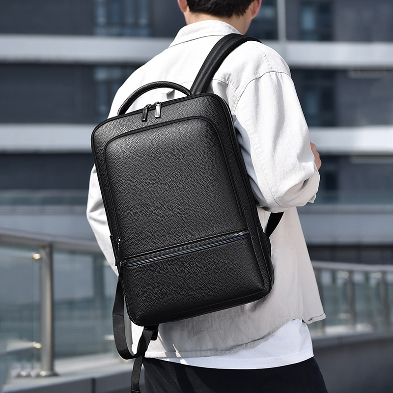 PU Leather Men's Backpack USB  - Leather Work Bag Men review and price