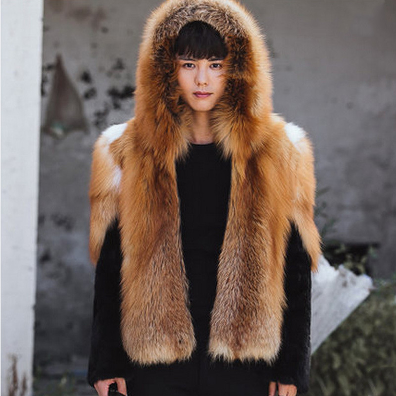2026 Men Faux Fur Fox Coats Sh - Leather Work Jacket With Hood review and price