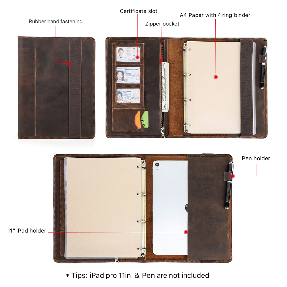 Luxury Retro Business A4 Noteb - Leather Work Folder review and price