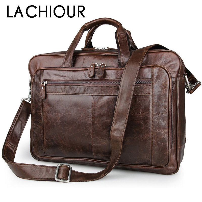 LACHIOUR Genuine Leather Men B - Leather Work Bag Men review and price