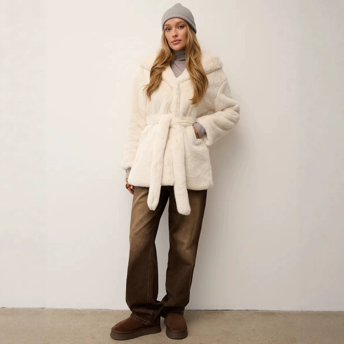 Hooded Faux Fur Women Coats Ja - Leather Work Jacket With Hood review and price